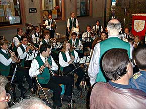 Musikverein Perscheid bei der Weinhexennacht auf dem Marktplatz in Oberwesel am Rhein,  1999 Foto: WHO